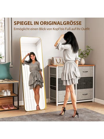 HOMCOM Ganzkörperspiegel-40L x 6B x 160H cm-Gold