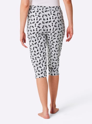 WITT WEIDEN Caprihose in grau-meliert-schwarz-bedruckt