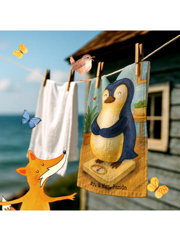 Mr. & Mrs. Panda Handtuch Gäste-WC Pinguin Diät Design ohne Spruch in Weiß