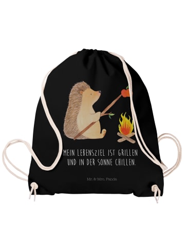 Mr. & Mrs. Panda Jutebeutel Igel Grillen mit Spruch in Schwarz