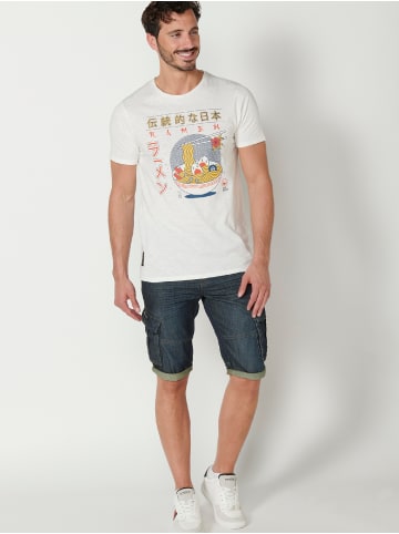 KOROSHI Kurzarm T-Shirt in weiß