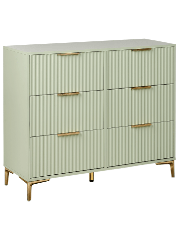Beliani Kommode WALCOTT in Grün/Gold - (W) 108 x (H) 89 x (L) 40 cm