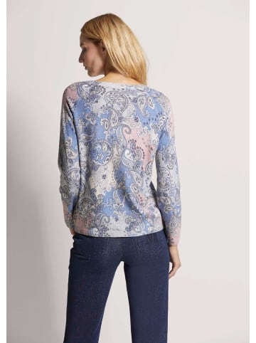 MADELEINE Eleganter Wollpullover mit Paisley-Muster in kiesel / rauchblau / multicolor