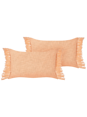 Beliani 2er-Set Dekokissen TANSY in Orange