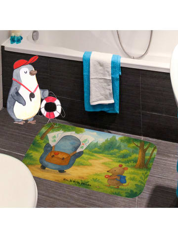 Mr. & Mrs. Panda Badteppich Pinguin & Maus Wanderer Design ohne ... in Weiß