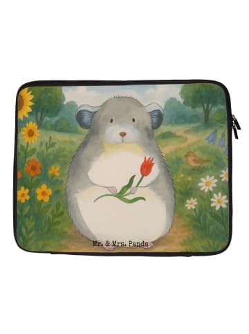 Mr. & Mrs. Panda Laptop Hülle Chinchilla Blume Design ohne Spruch in Weiß