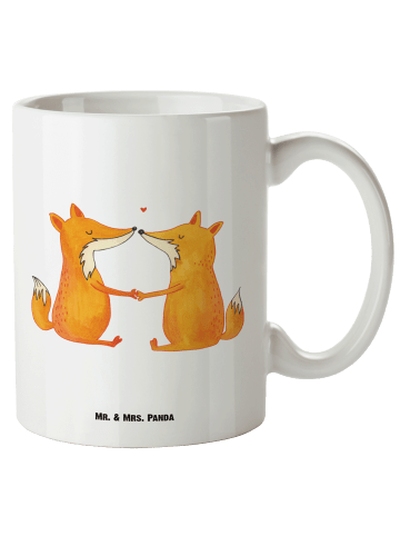 Mr. & Mrs. Panda XL Tasse Füchse Liebe ohne Spruch in Weiß