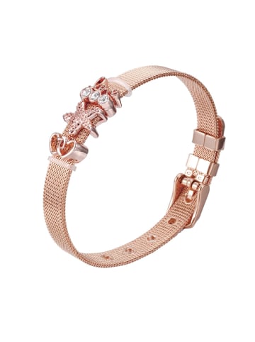 Steel_Art Armband Milanaise rosegold in weiß