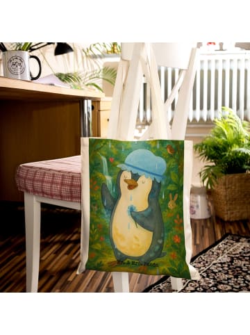 Mr. & Mrs. Panda Tasche Pinguin Duschen Design ohne Spruch in Weiß