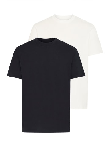 BLEND Rundhalsshirt BHIvo 2er-Pack in Schwarz