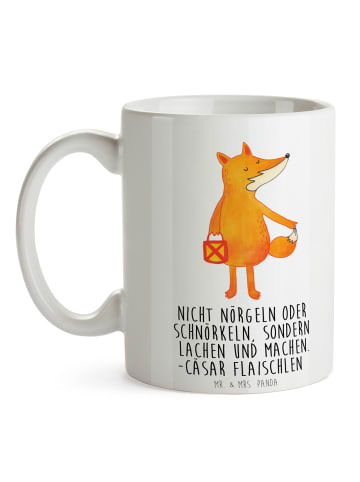 Mr. & Mrs. Panda Becher Fuchs Laterne mit Spruch in Weiß