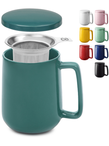 Cosumy Teetasse mit Sieb und Deckel - Keramik - Hält Lange warm