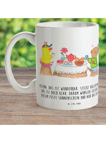 Mr. & Mrs. Panda Kindertasse Ostern Frühstück mit Spruch in Weiß