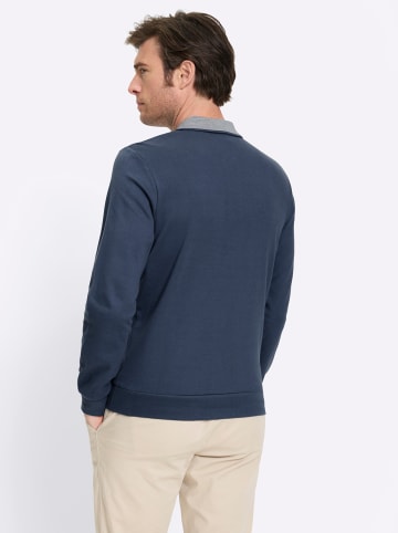 WITT WEIDEN Langarm-Poloshirt in rauchblau