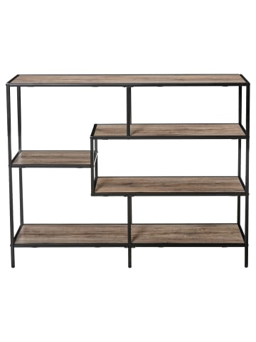 HOMCOM Standregal-120B x 32T x 95H cm-Schwarz+helle Eiche