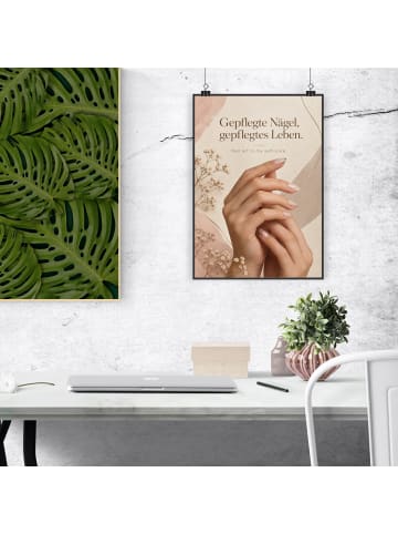 Poster Hände elegant Design mit Spruch in Weiß