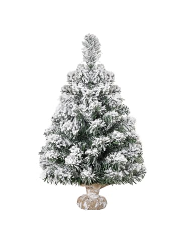 HOMCOM Weihnachtsbaum-32L x 32B x 60H cm-Grün+Weiß