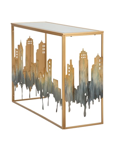 Mauro Ferretti Konsolentisch aus Metall mit mehrfarbigem Spiegel, 110 x 38,5 x 81 cm