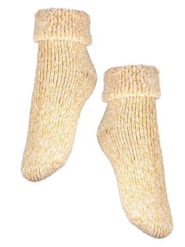 Rogo Plüschsocken warmer Doppelpack in Gelb