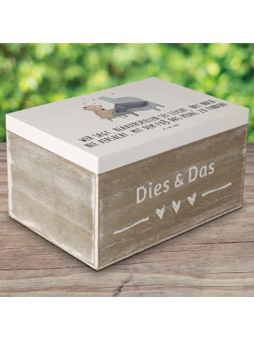 Mr. & Mrs. Panda Truhe Klavier Herausforderung mit Spruch in Weiß