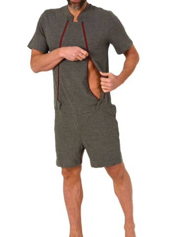 NORMANN Pflegeoverall kurzarm Reissverschluss Vorne - 88434 in anthrazit