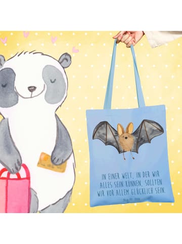Mr. & Mrs. Panda Einkaufstasche Fledermaus Flügel mit Spruch in Sky Blue