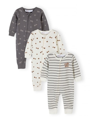 Minoti 3-er Pack Strampler NOSBABYRIB1 in weiß