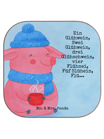 Mr. & Mrs. Panda Untersetzer Schweinchen Glühwein Design mit Spruch in Weiß