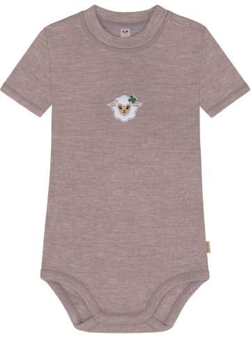 Normani Outdoor Sports Normani Outdoor Sports Baby Kurzarm Body aus 100 % Bio-Merinowolle mit Druckknopf in Rosa