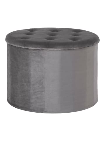 House Nordic Pouf TURUP Dunkelgrau Samt mit Stauraum