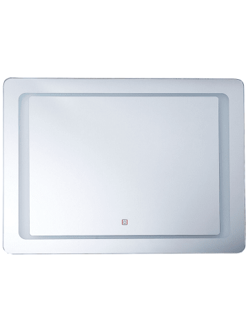 Beliani Badezimmerspiegel WASSY in Silber - (W) 80 x (H) 60 x (L) 3 cm