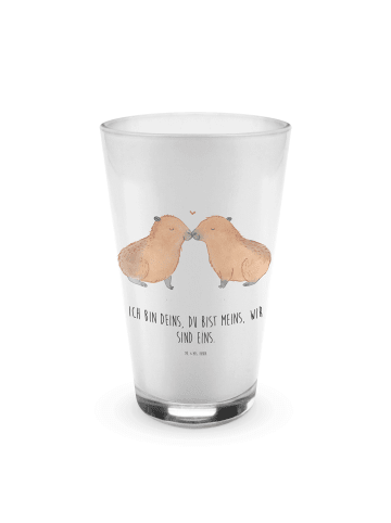 Mr. & Mrs. Panda Glas Capybara Liebe mit Spruch in Transparent