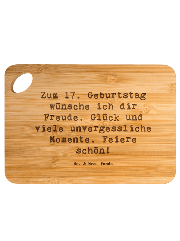 Mr. & Mrs. Panda Schneidebrett Spruch 17. Geburtstag mit Spruch in Braun