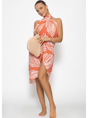 SASSYCLASSY Musselin Pareo mit Print in Orange