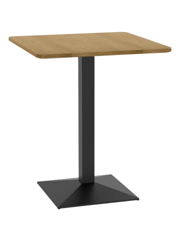 HOMCOM Esstisch-70L x 70B x 75H cm-Dunkelbraun+Schwarz