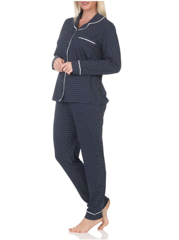 NORMANN Langarm Schlafanzug Pyjama Klassische Optik - 87009 in Allover