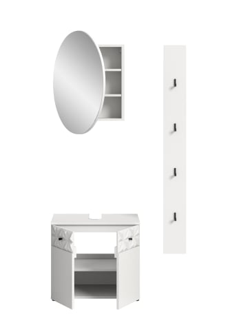 ebuy24 Badmöbelset Prisma (3-teilig) Weiß 60 x 37 cm