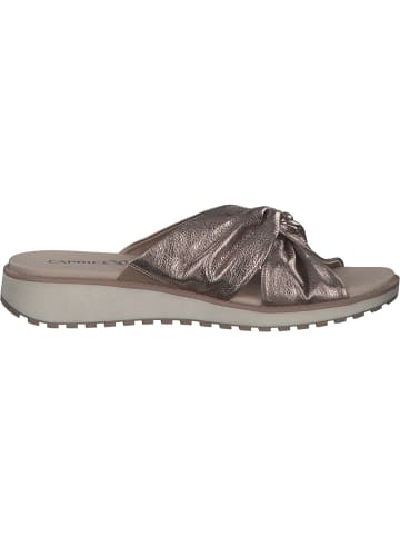 Caprice Plateau-Pantoletten in TAUPE METALLIC