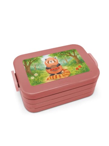 Mr. & Mrs. Panda Bento Box Roter Panda Design ohne Spruch in Rot Pastell