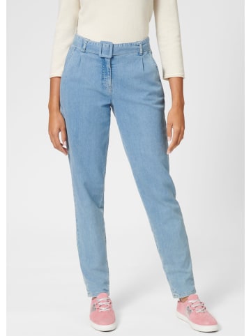 MADELEINE Karotten-Jeans mit Bundfalten in bleached