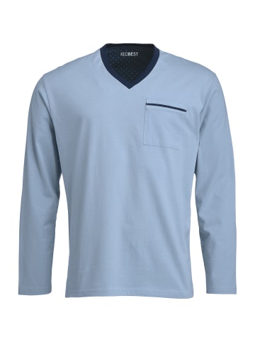 REDBEST Single-Jersey Schlafanzug in eisblau