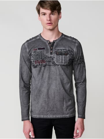 KOROSHI Langarm-T-Shirt in grau