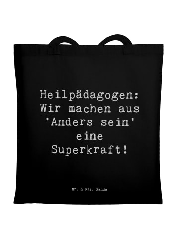 Mr. & Mrs. Panda Uni Tasche Spruch Heilpädagogin Superkraft mit ... in Schwarz