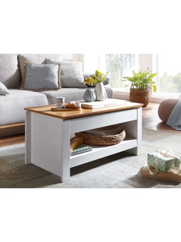 FineBuy Couchtisch in Weiß / Spanplatte / 85x47x45