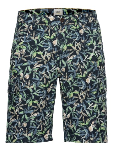 Camel Active Cargo Shorts mit Allover-Print in Blau-Grün