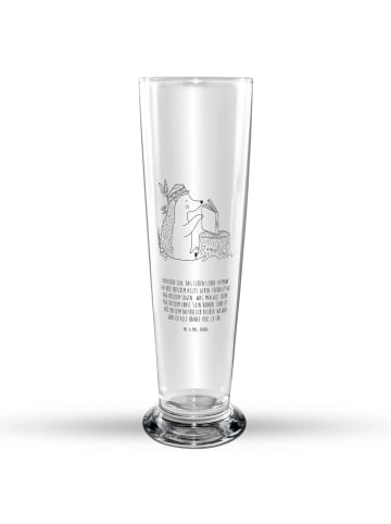 Mr. & Mrs. Panda Bierglas Igel Federschmuck mit Spruch in Transparent
