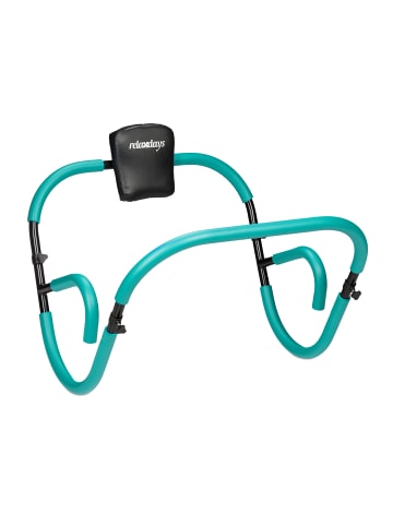 relaxdays Bauchtrainer in Türkis/ Schwarz - (B)71 x (H)66 x (T)71 cm