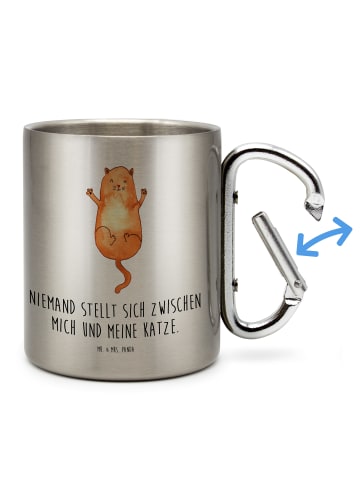 Mr. & Mrs. Panda Tasse Katze Umarmen mit Spruch in Silber