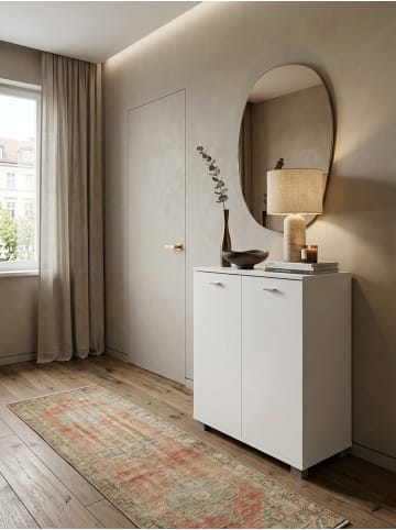 KADIMA DESIGN Schuhschrank-Kommode, bis 12 Paar Schuhe, 2 Türen, 3 Einlegeböden in Weiß