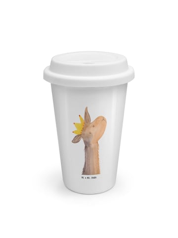Mr. & Mrs. Panda ToGo Kaffeebecher Lamakopf König ohne Spruch in Weiß
